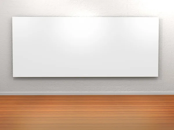 白い壁に部屋に空のフレーム — ストック写真