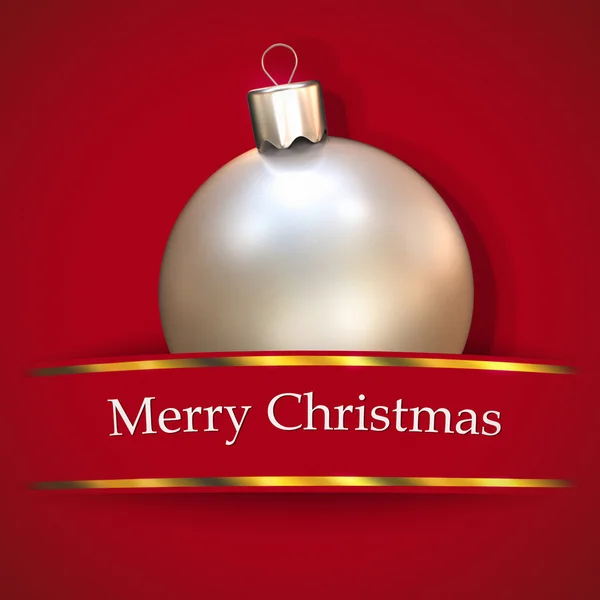 Christmas ball on red background — Stock Photo, Image