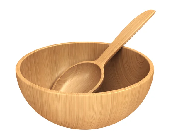 木製お皿とスプーン — ストック写真