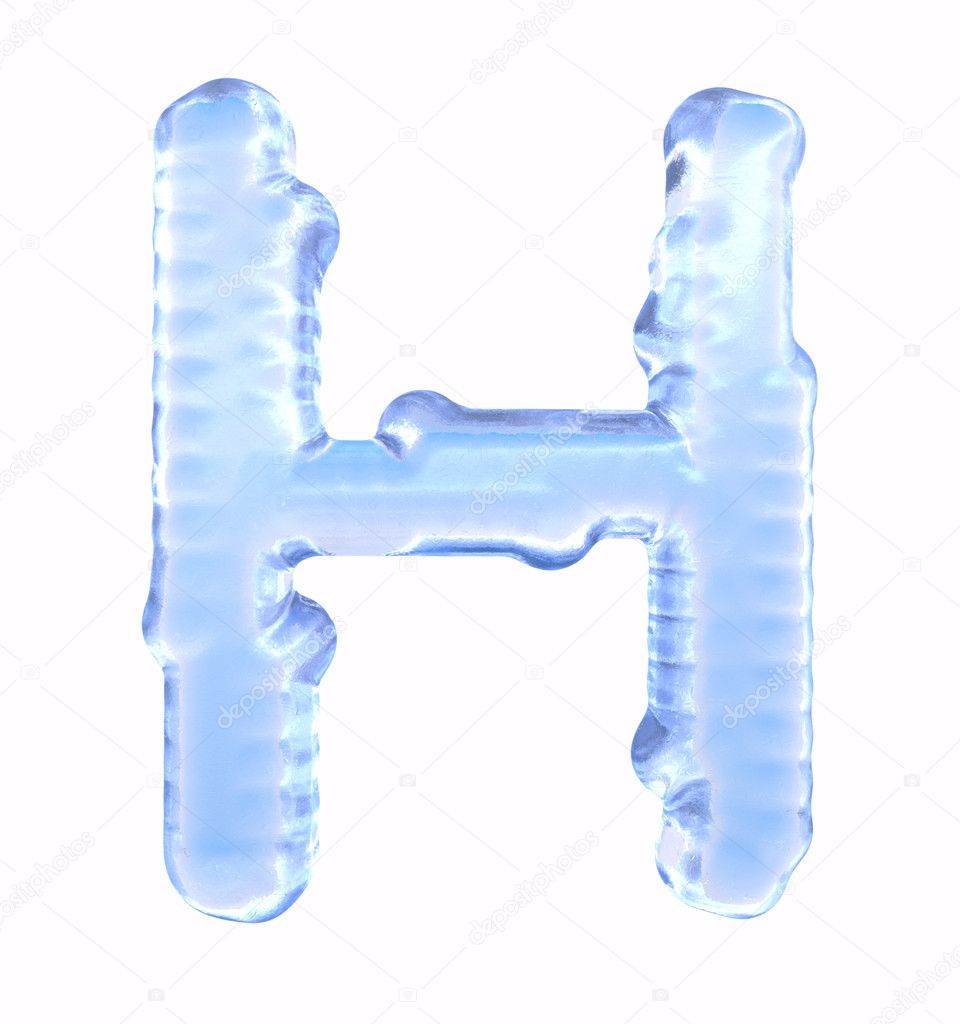 Ice font. Letter H. Upper case, isolated on white background — Stock ...