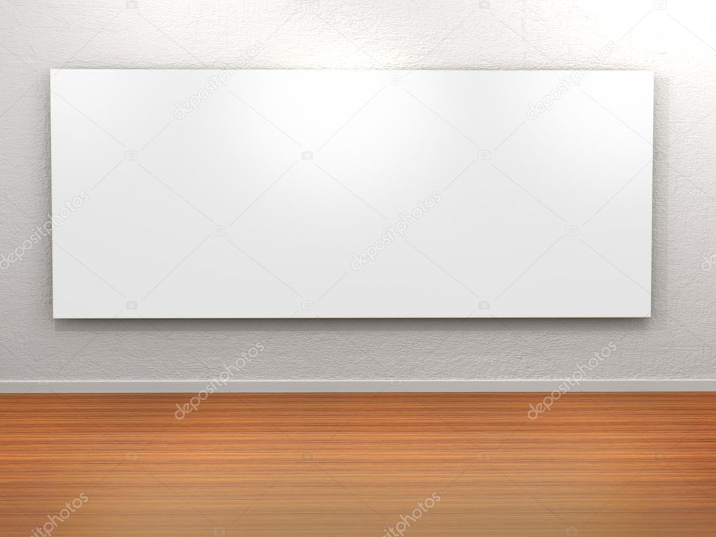 Empty frame in a room against a white wall