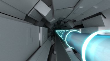 Hadron collider tunnel clipart