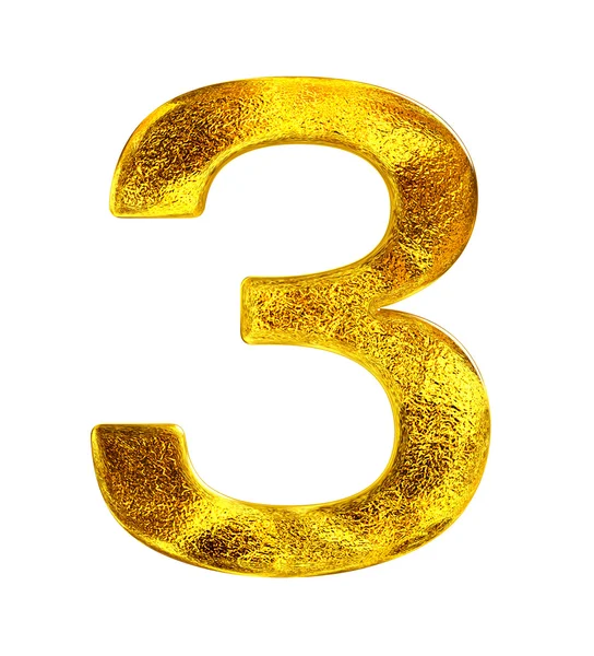 Gold foil number — Stock Photo, Image