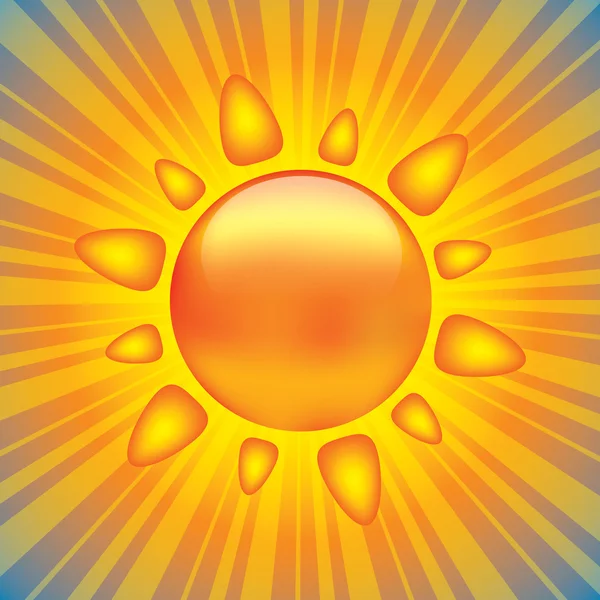 Parlak güneş tasarım öğesi — Stok Vektör