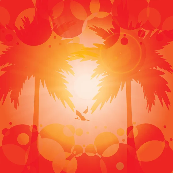 Orange summer holiday tropical background — Stock Vector
