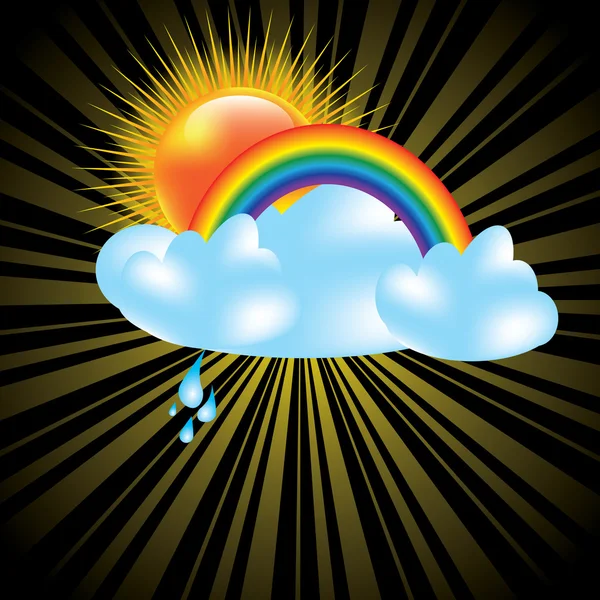 太陽と雲のデザイン要素 — ストックベクタ