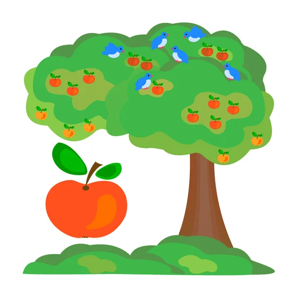 แอปเปิ้ลเบิร์ดทรี — ภาพเวกเตอร์สต็อก