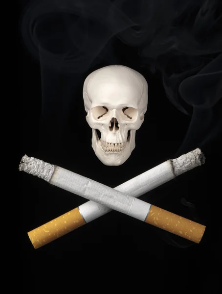 stock image Skull and cigarettes