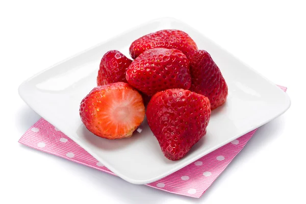 Plate of Strawberries — Stock Photo, Image