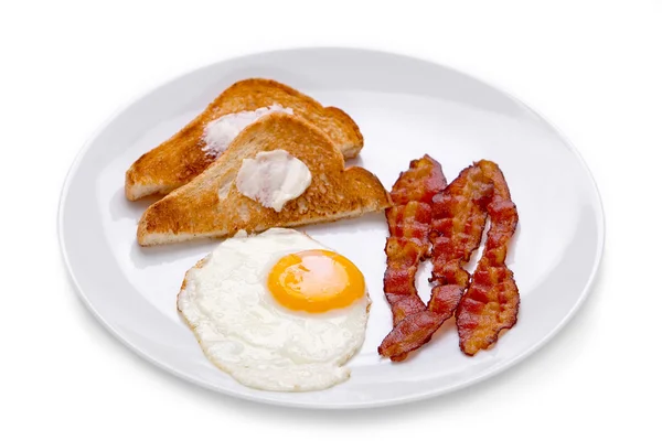 Bacon, uova e pane tostato — Foto Stock