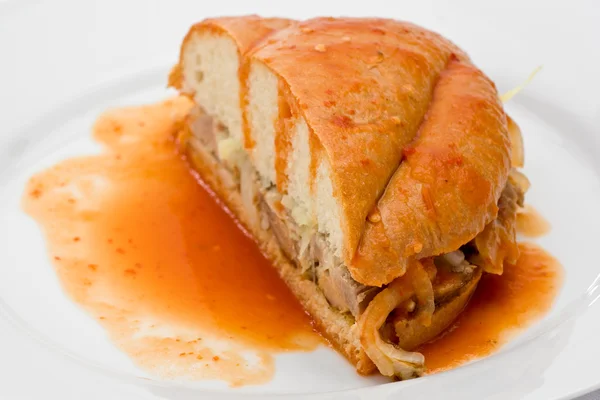 Drowned Pork Sandwich — Stock Photo, Image