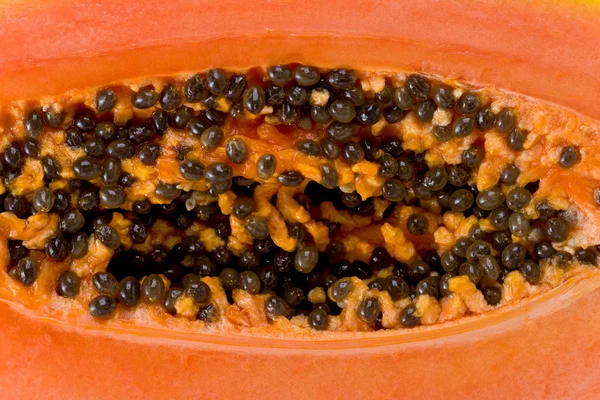 Fatia de mamão (Carica papaya ) — Fotografia de Stock