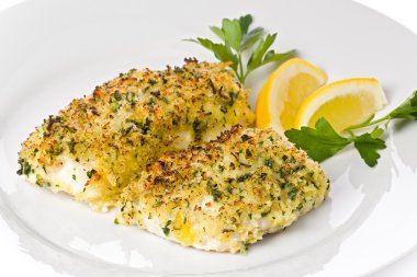 Baked Fish with Breadcrumbs clipart