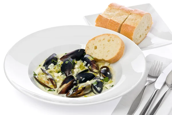 Mussels with Bluecheese — Stock Photo, Image