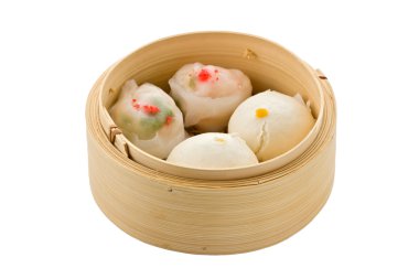 Dim Sum in Bamboo Steamer clipart