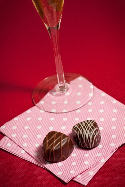 stock image Chocolates and champagne