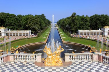 Deniz kanal ve grand cascade, peterhof