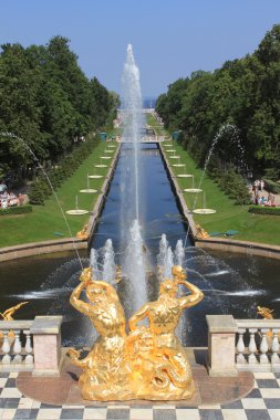 Deniz kanal ve grand cascade, peterhof