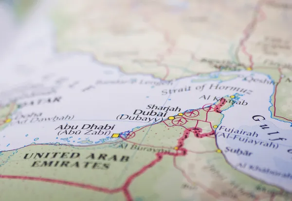 Abu Dhabi Y Dubai Mapa — Foto de Stock