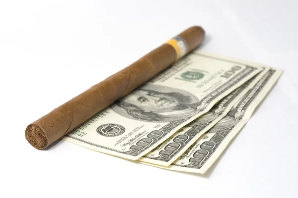 Tabacos cubanos, Dólares estadounidenses — Foto de Stock