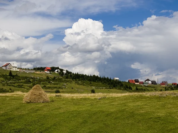 zabljak, Karadağ'ın bulutlu gün peyzaj yeşil alan