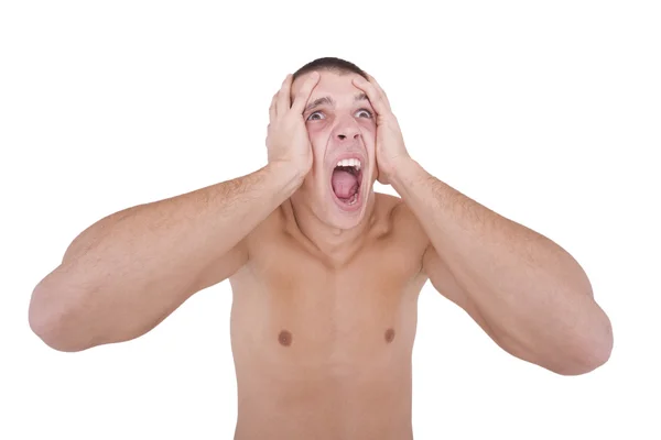 stock image Shocked guy, with clipping path included