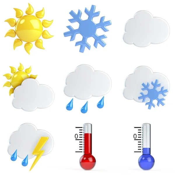 Iconos meteorológicos 3d —  Fotos de Stock
