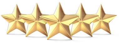 Five golden stars clipart