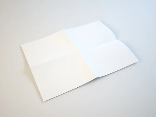 Κενή λευκή αναδίπλωσης χαρτιού — Φωτογραφία Αρχείου