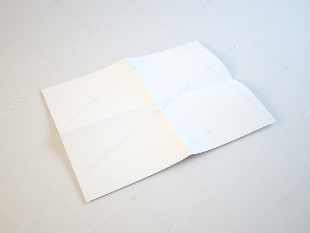 Blank white folding paper
