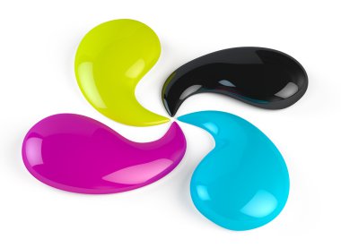 CMYK paint drops clipart