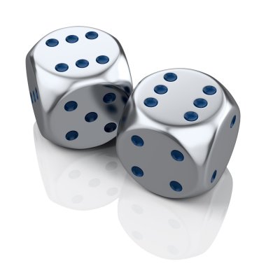 Two metal dices clipart