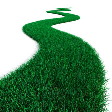 yeşil çim yolu