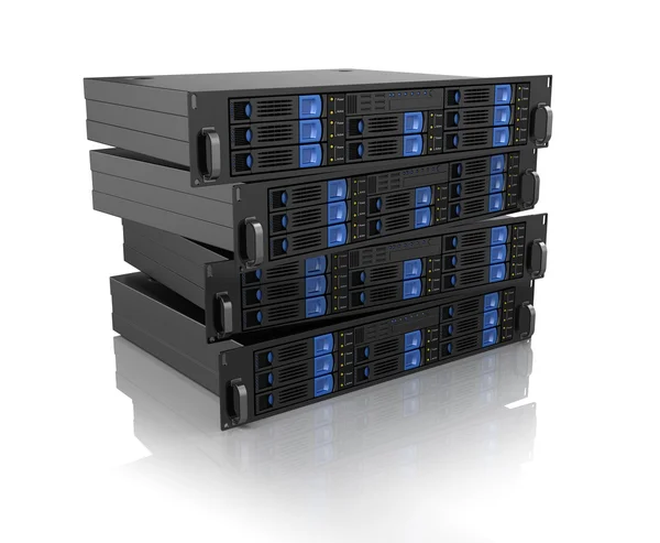 Pilha de unidades de servidor de computador — Fotografia de Stock