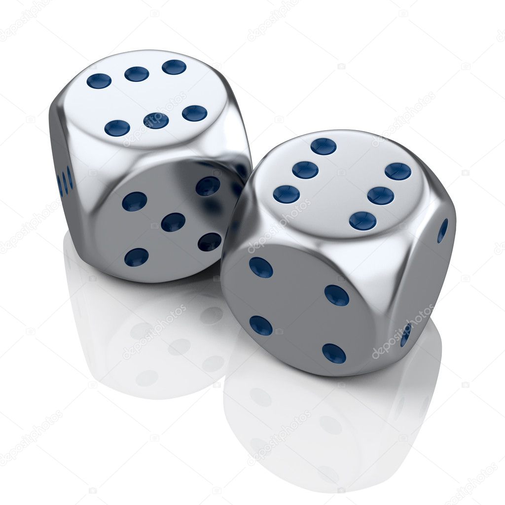 Two metal dices
