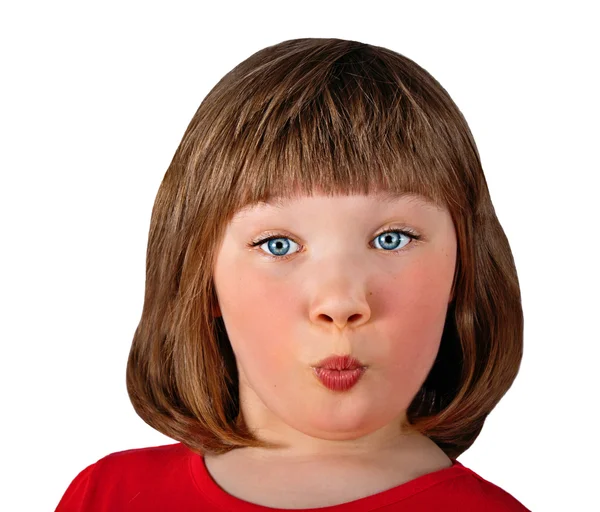 Mädchen mit einem dummen Gesichtsausdruck — Stockfoto