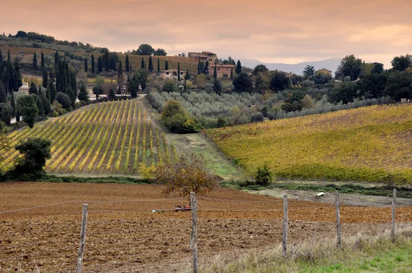 Tierras agrícolas en Toscana — Foto de Stock