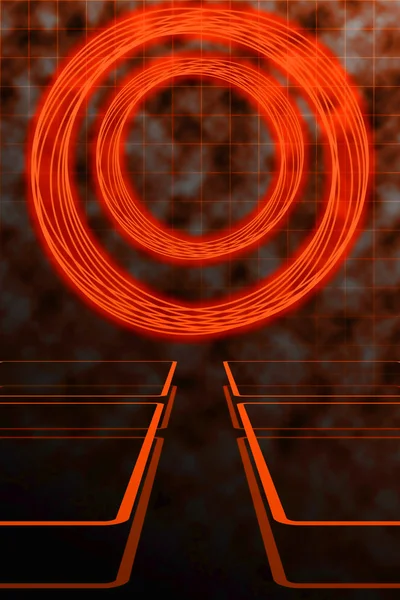 Abstracte matrix of tron stijl achtergrond in oranje en zwart — Stockfoto