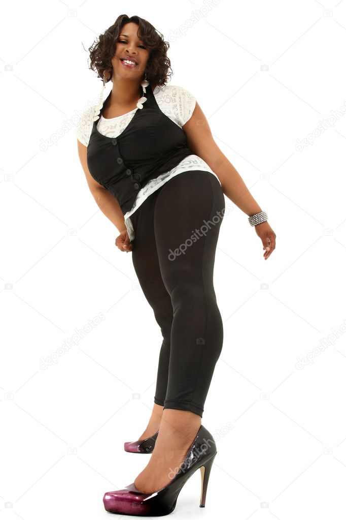 spejder stewardesse Tilbageholdelse Beautiful Sexy Black Plus Size Model Stock Photo by ©duplass 10553868