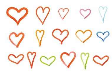 Different drawing hearts clipart