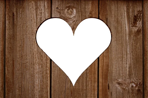 Καρδιά σε ξύλινο φράκτη — Φωτογραφία Αρχείου