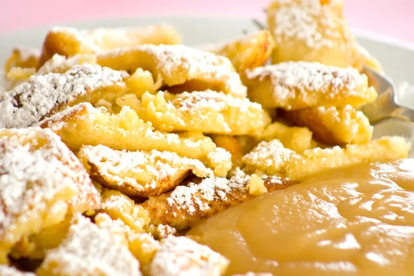 stock image Austrian sweet dessert called kaiserschmarrn with apple sauce