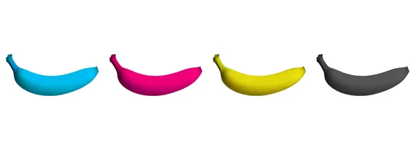 Банани на білому тлі Стокове Зображення