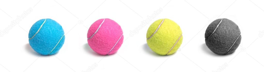 Colored tennis balls
