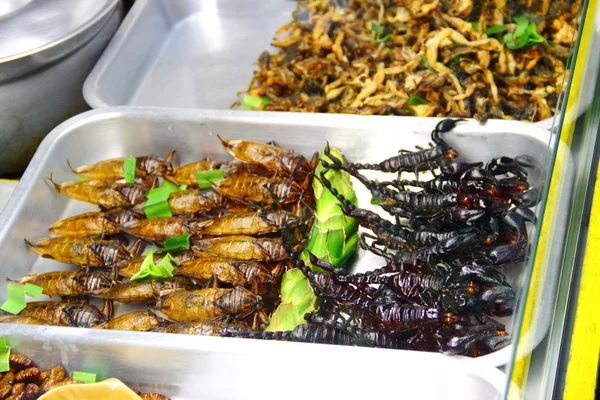 stock image Roasted scorpions and water bugs