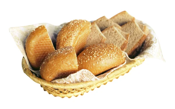 Keranjang dengan roti — Stok Foto