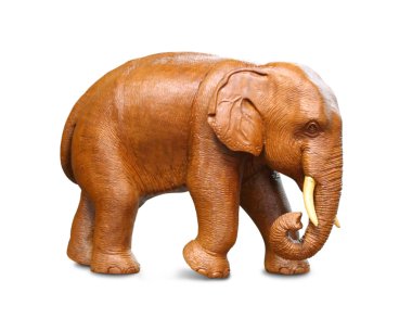Wooden statuette of elephant clipart