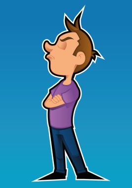 Resentful man clipart