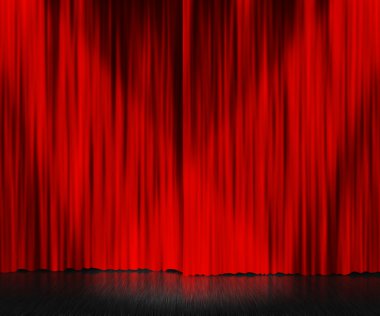 Red Curtain Stage Background clipart