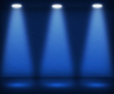 Mavi sahne ışığı Oda